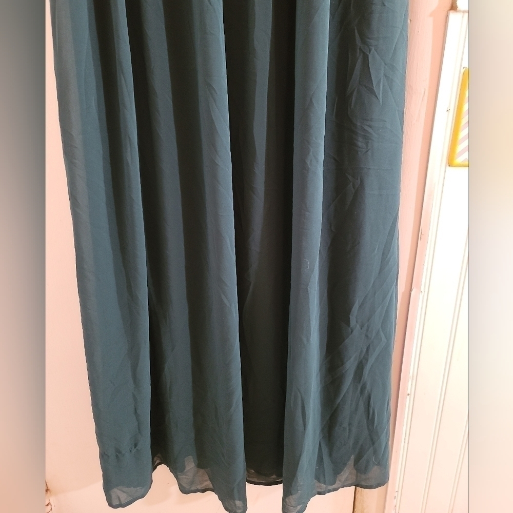 NWT Lulu's Harmonious Love Forest Green Off-the-Shoulder Maxi Dress Small - Picture 9 of 14